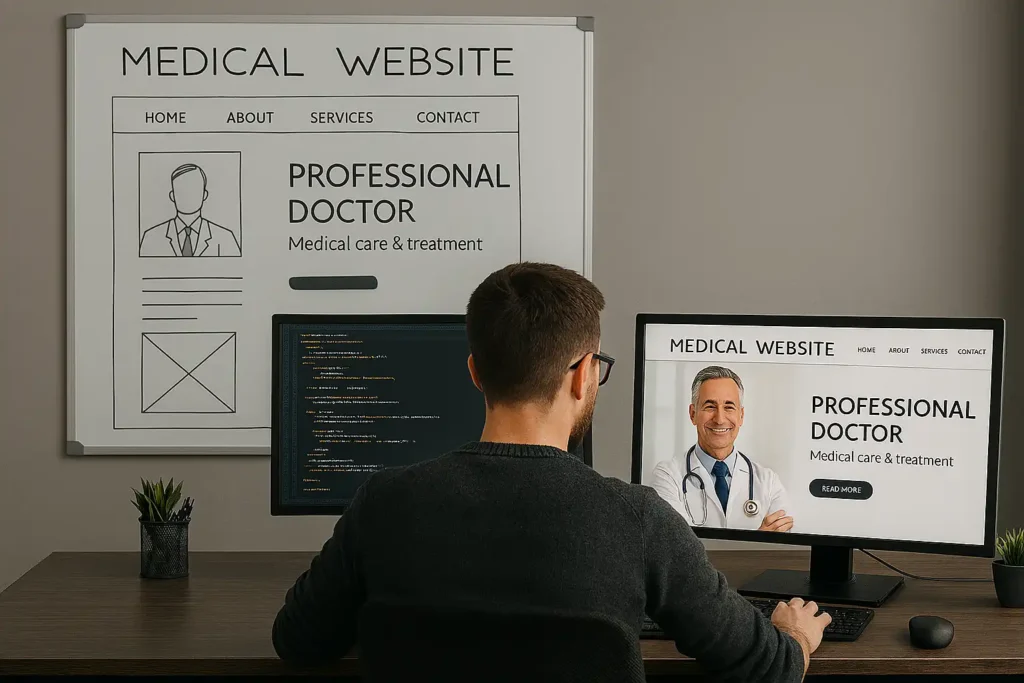 طراحی سایت پزشک حرفه‌ای