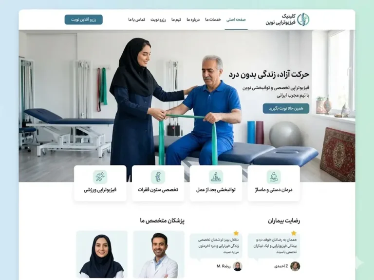 طراحی سایت کلینیک فیزیوتراپی
